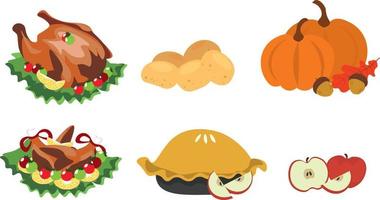 set of tasty Traditional food vector