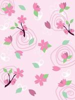 Seamless sakura spring floral pattern vector