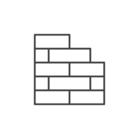 Brick wall vector concept outline icon or symbol