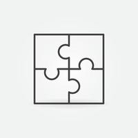 Puzzle vector thin line Solution concept icon