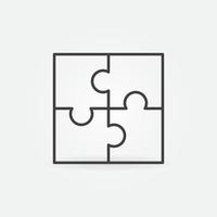 Puzzle vector thin line Solution concept icon