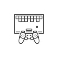 Retro Game with Controller vector concept outline icon