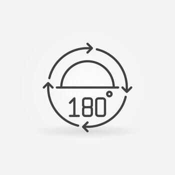180 degrees Angle vector concept icon in thin line style