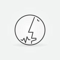 Man Speaking line icon. Human Head with Sound Wave sign vector