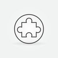 Puzzle in Circle linear vector concept icon