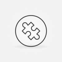 Circle with Jigsaw Puzzle outline vector concept icon