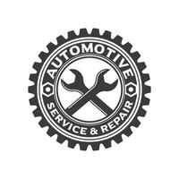 plantilla de logotipo de servicio automático, logotipo para negocios relacionados con la industria automotriz, servicio y reparación. logotipo vectorial emblema automotriz, sello vector