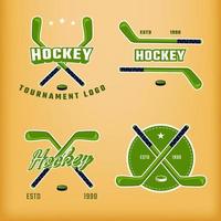 Hockey logo set template design vector