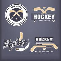 Hockey club and championship emblem set vector