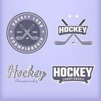conjunto de etiquetas de deportes de hockey vintage vector