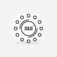 icono de concepto vectorial de 360 grados en estilo de línea delgada vector