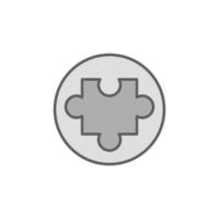 Jigsaw Puzzle in Circle vector concept gray icon
