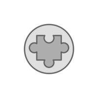 Jigsaw Puzzle in Circle vector concept gray icon