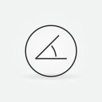 45 degrees angle in circle vector concept outline icon