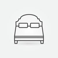 Small Double Bed vector thin line concept icon