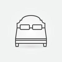 Small Double Bed vector thin line concept icon