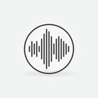 Sound Wave linear vector concept round icon