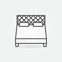 icono de concepto de cama doble king vectorial en estilo de línea delgada vector