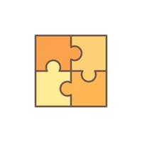 Vector Jigsaw Puzzle concept colored icon