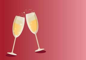 Champagne glasses, great design for any purpose. isolated object. Vector holiday illustration.