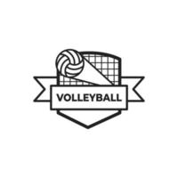 diseño de club de emblema de logotipo de voleibol vector