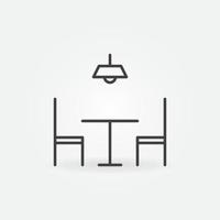 Table with Two Chairs vector concept line icon or symbol