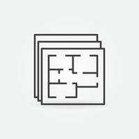 Apartment Plan Blueprints outline vector concept icon