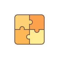 Jigsaw puzzle vector concept colored icon