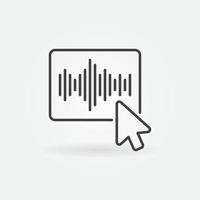 Mouse Click on Sound Wave Button vector thin line icon