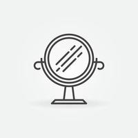 Round Table Mirror outline vector concept icon