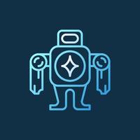 Robot vector concept colorful icon or logo in thin line style