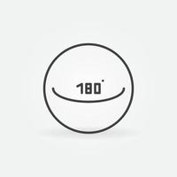 Circle with 180 degrees vector concept icon in thin line style