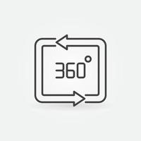 360 degrees concept outline minimal vector icon