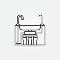 Reverse Osmosis Water System under the Sink line icon vector
