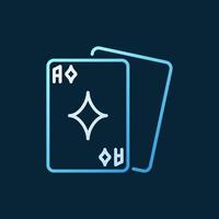 Playing cards vector colored outline icon - poker concept sign