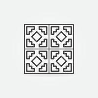 Ceramic Tile with Geometric Texture outline vector icon