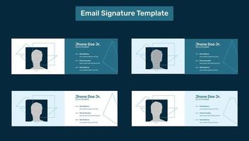 Email signature template or email footer and social media cover web banner template design set vector