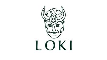 plantilla de diseño de logotipo de contorno de cara de loki vector