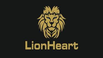 Lion Heart Bold Modern Logo Design Template vector