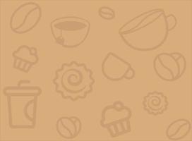 Seamless pattern Coffee with Rolls and Tea. Vector cover illustration