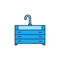 lavabo con unidad de tocador concepto de vector icono azul