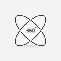 Icono de concepto de contorno de vector de 360 grados