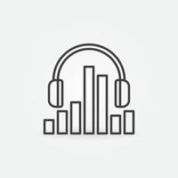 Headphones with Sound Equalizer vector concept line icon