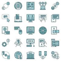 Online Banking colored vector concept icons set