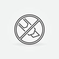 Stationery Knife tool Prohibited linear vector round icon