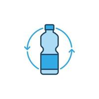 Recycle plastic bottle vector concept blue icon