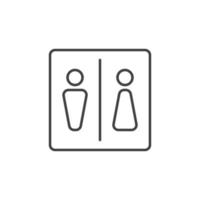 Toilet or WC vector concept icon in thin line style
