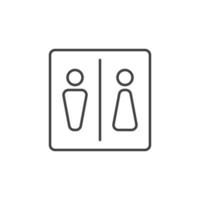 Toilet or WC vector concept icon in thin line style