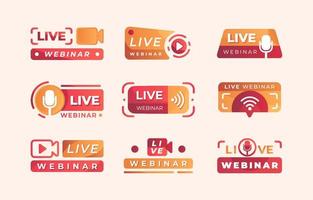 Live Webinar Badge Collection vector