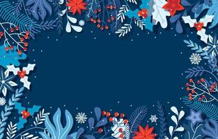 Border Background with Winter Elements vector